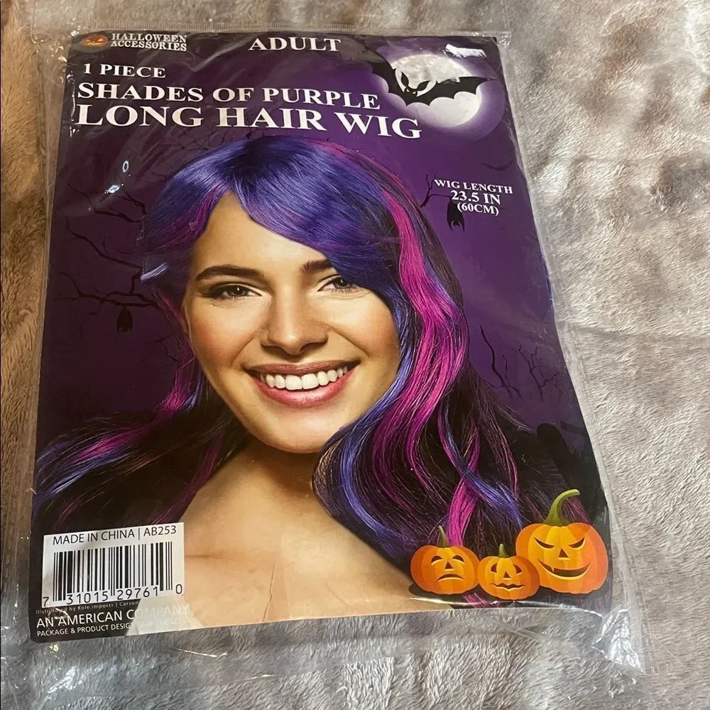 Purple Long Hair Wig NEW